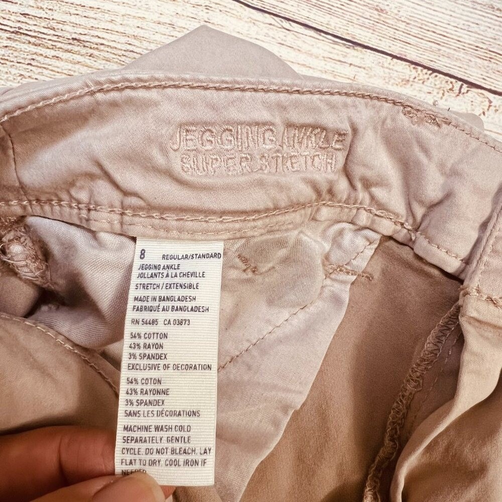 American Eagle Outfitters Tan Moto Jegging Ankle Super Stretch Pants Size 8 - Picture 7 of 13